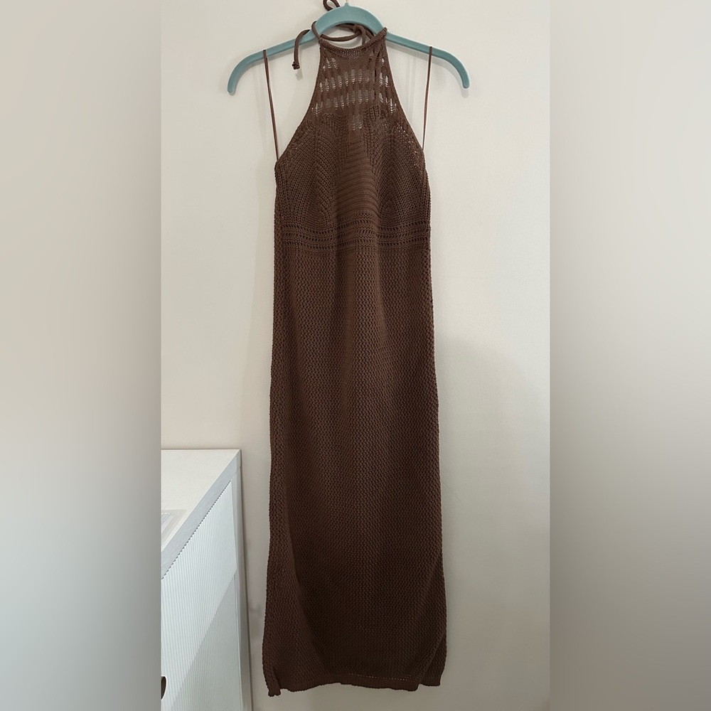 Defacto Brown Halter Slip Dress